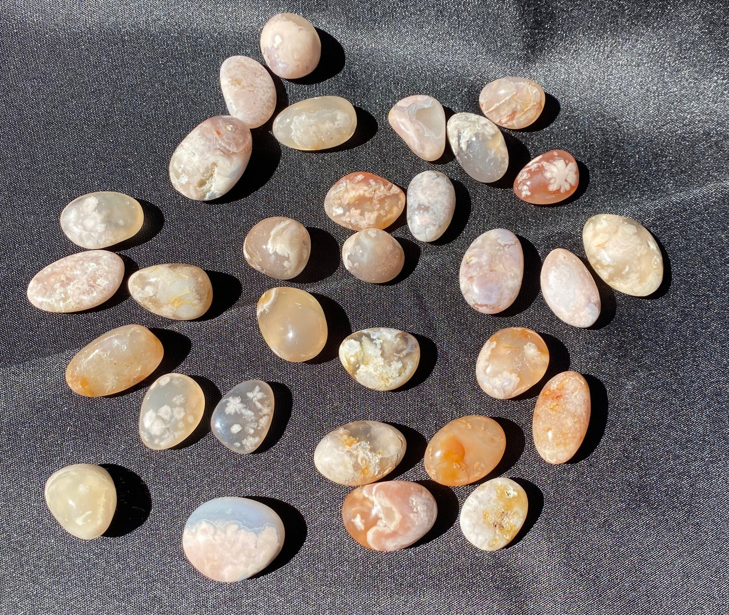 Flower Agate Tumble - Gemstone Oasis Co.