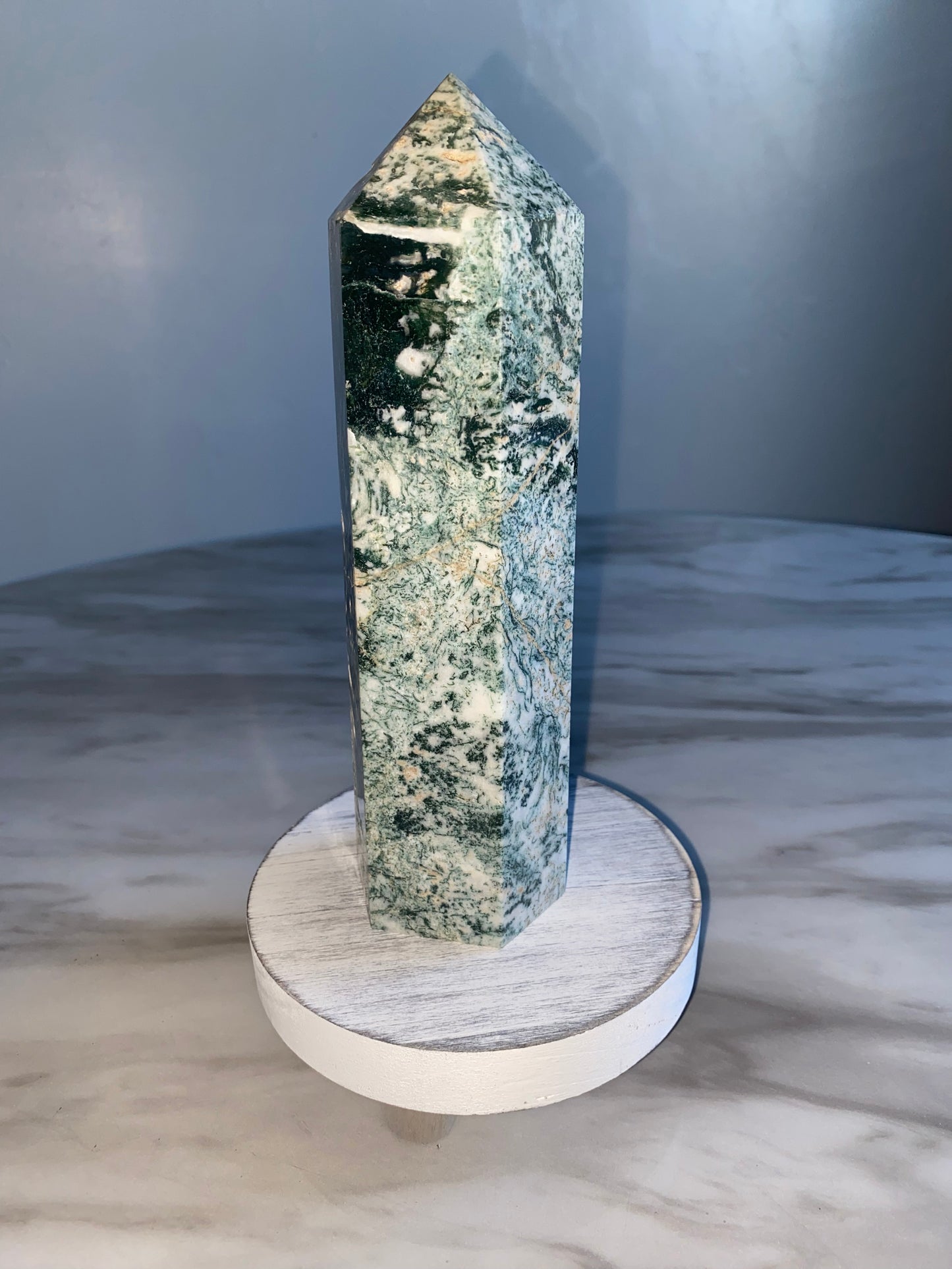 Big Moss Agate Tower