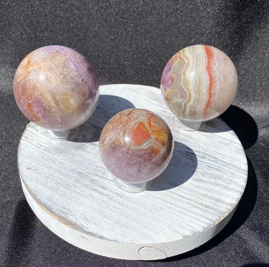 Amethyst x Crazy Lace Agate Sphere