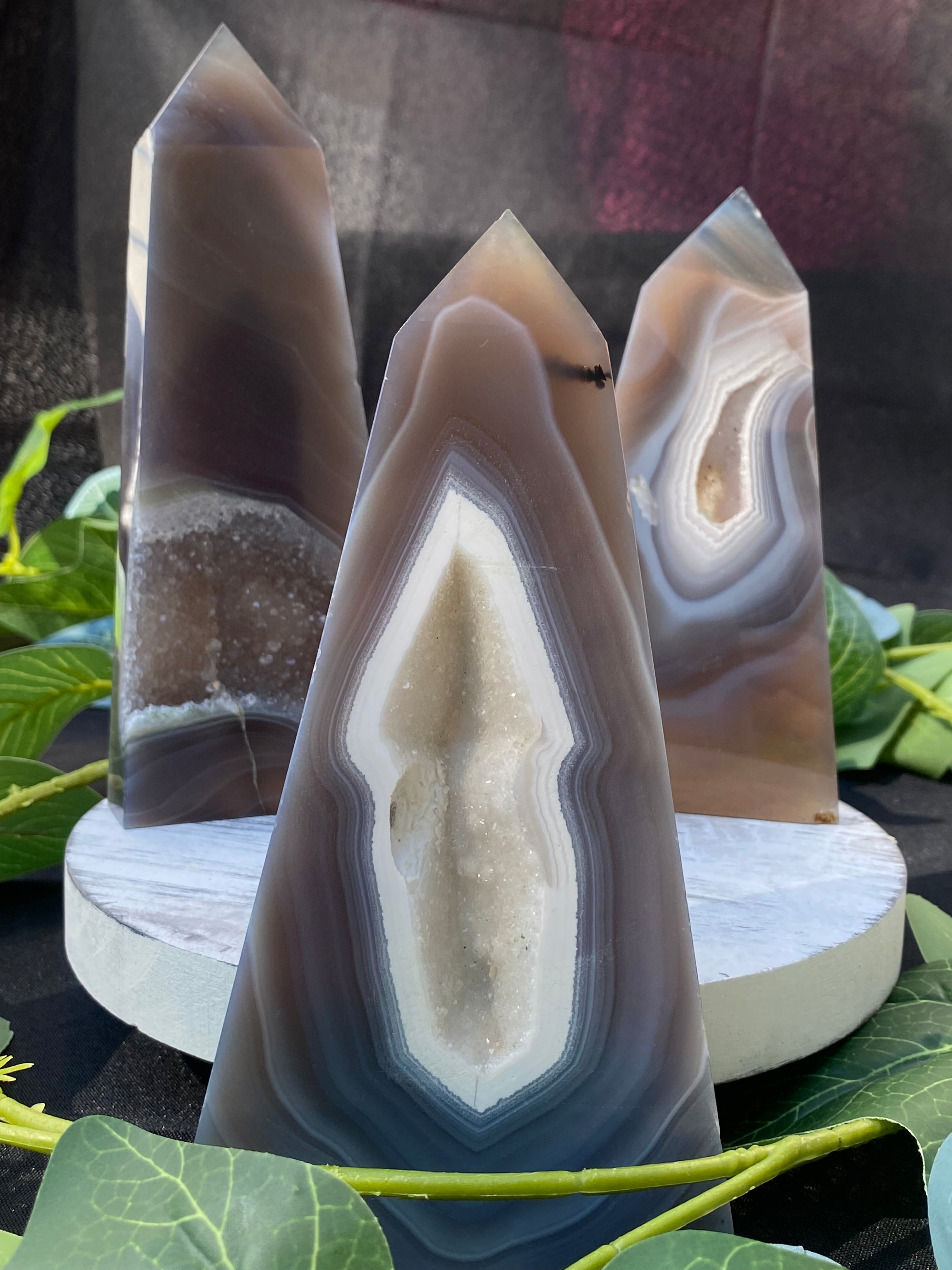 Druzy Agate Tower Slab - Gemstone Oasis Co.