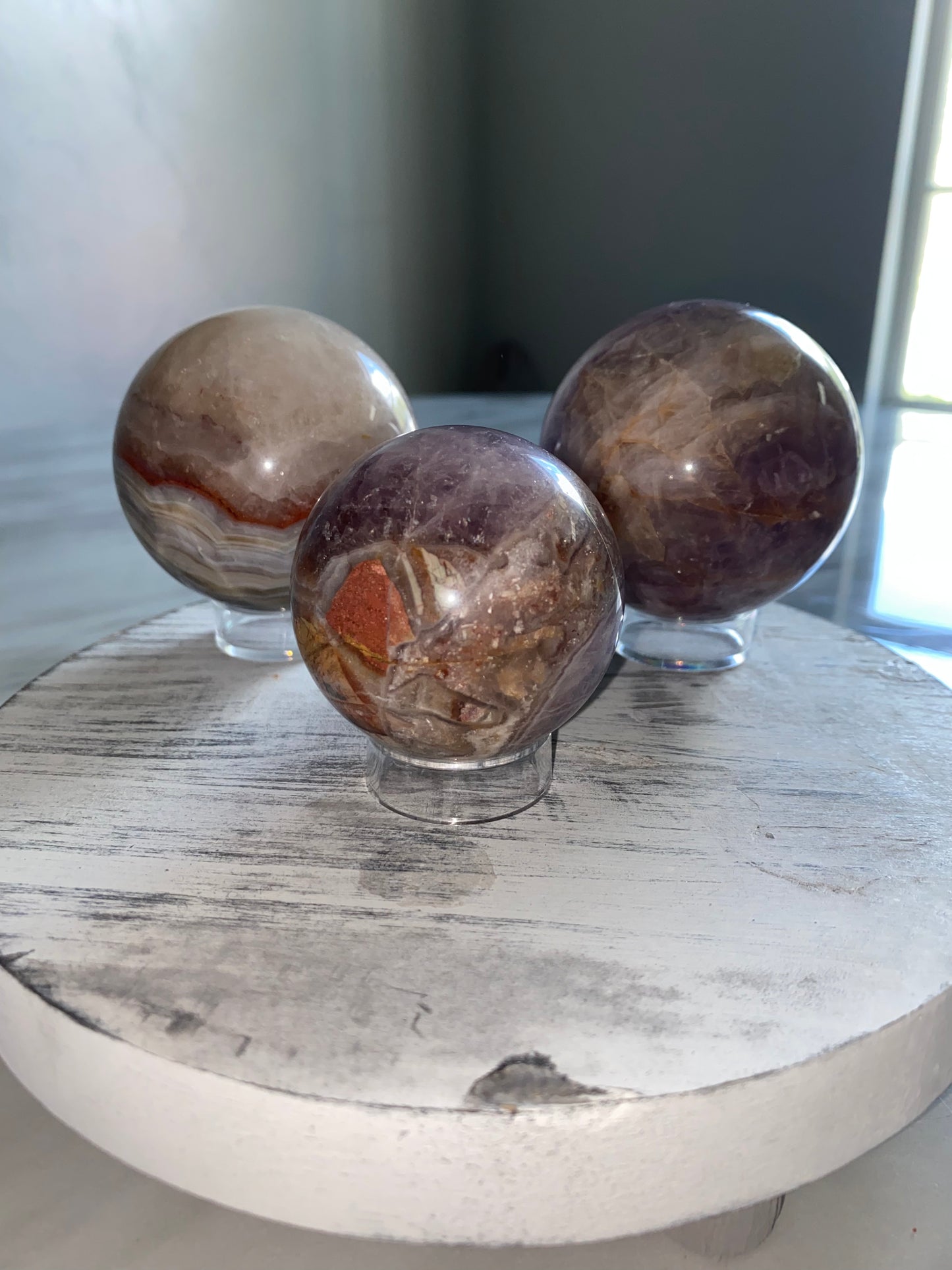 Amethyst x Crazy Lace Agate Sphere