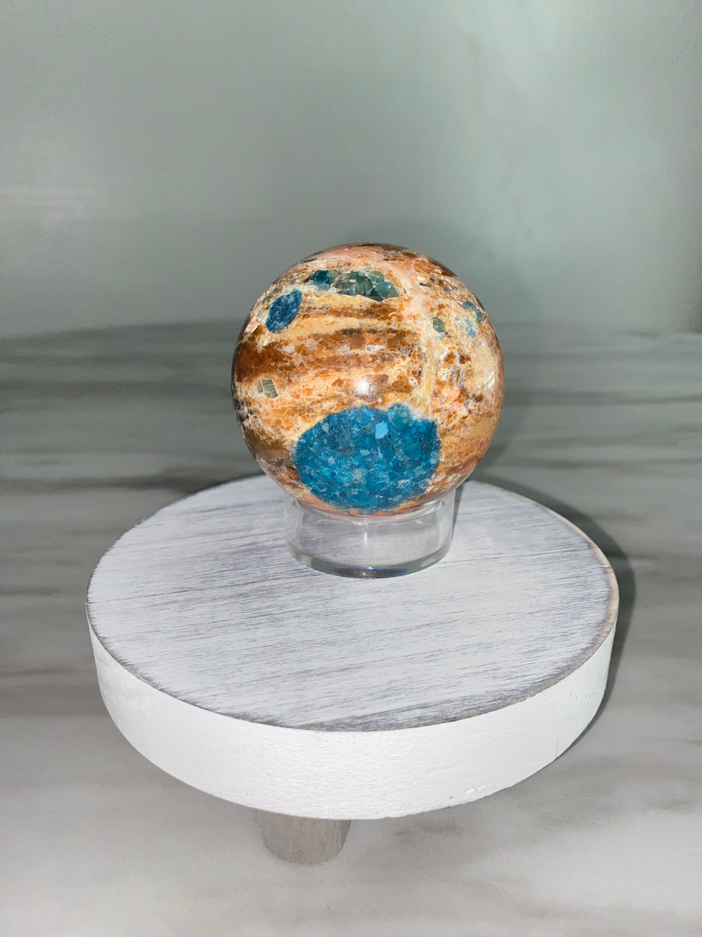 Sunstone x Apatite Sphere