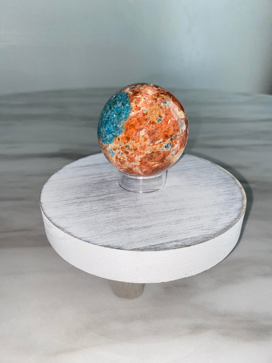 Sunstone x Apatite Sphere