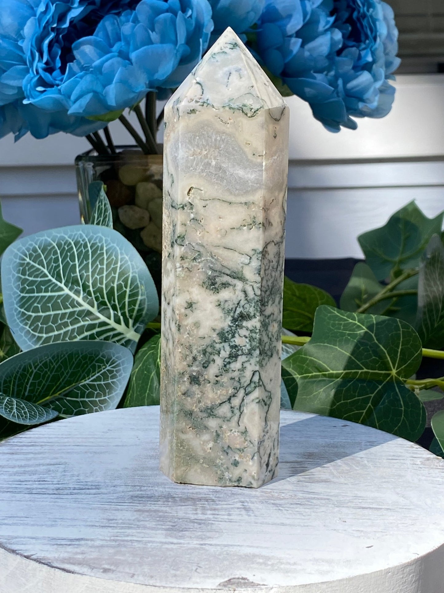 Big Moss Agate Tower - Gemstone Oasis Co.Big Moss Agate Tower