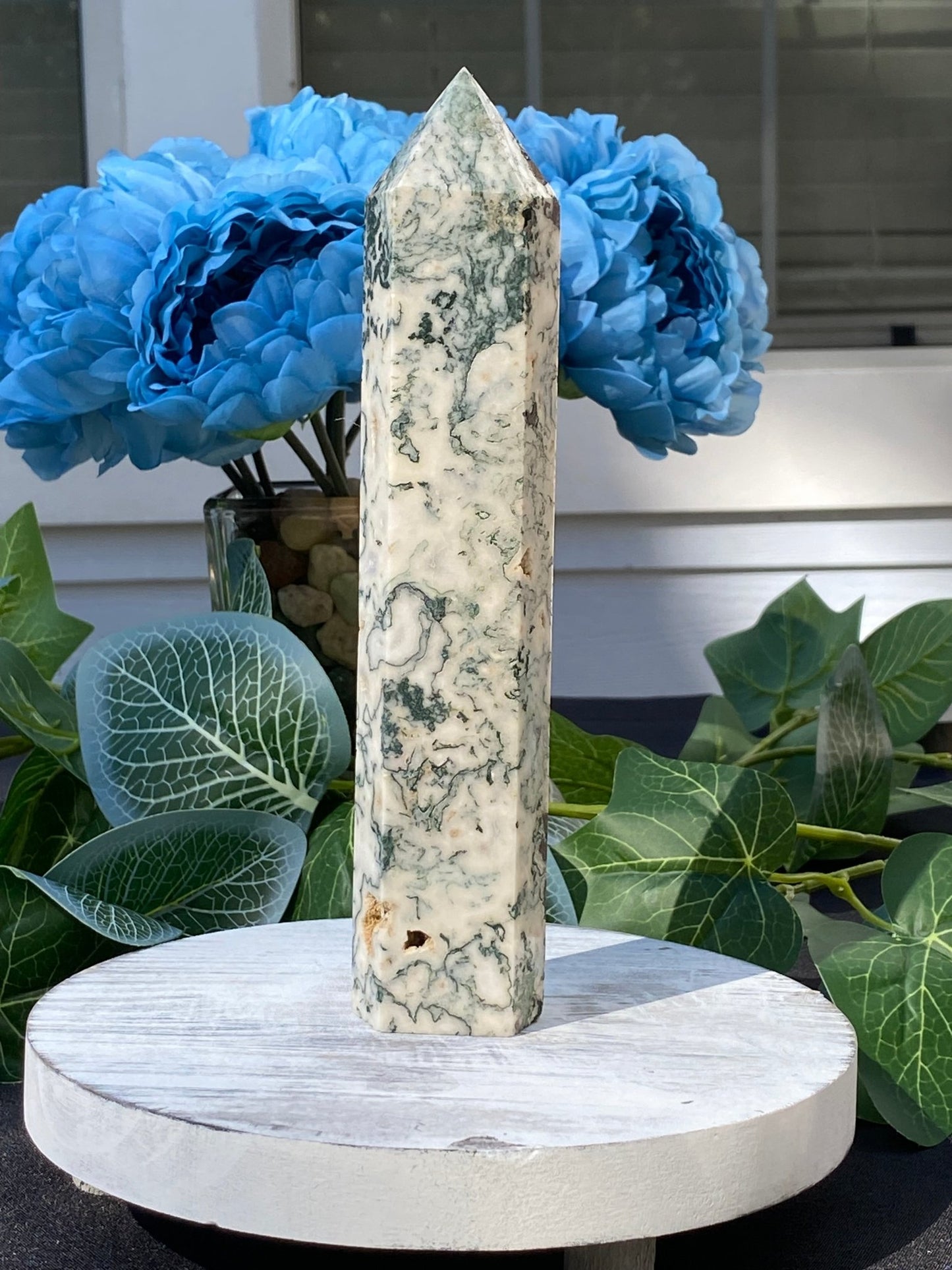 Big Moss Agate Tower - Gemstone Oasis Co.Big Moss Agate Tower