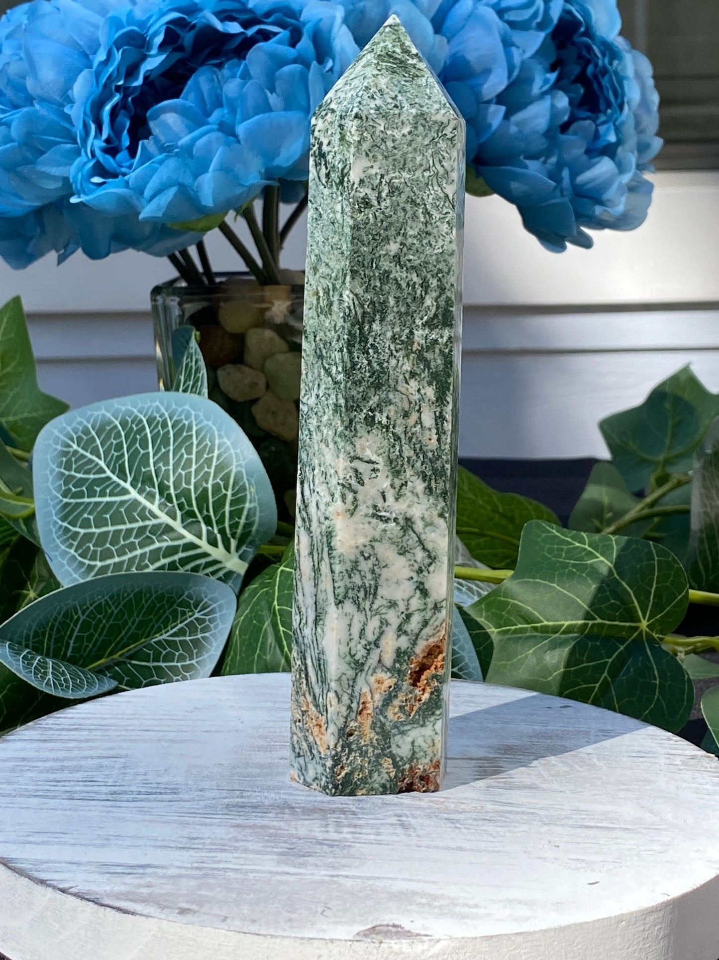 Big Moss Agate Tower - Gemstone Oasis Co.Big Moss Agate Tower