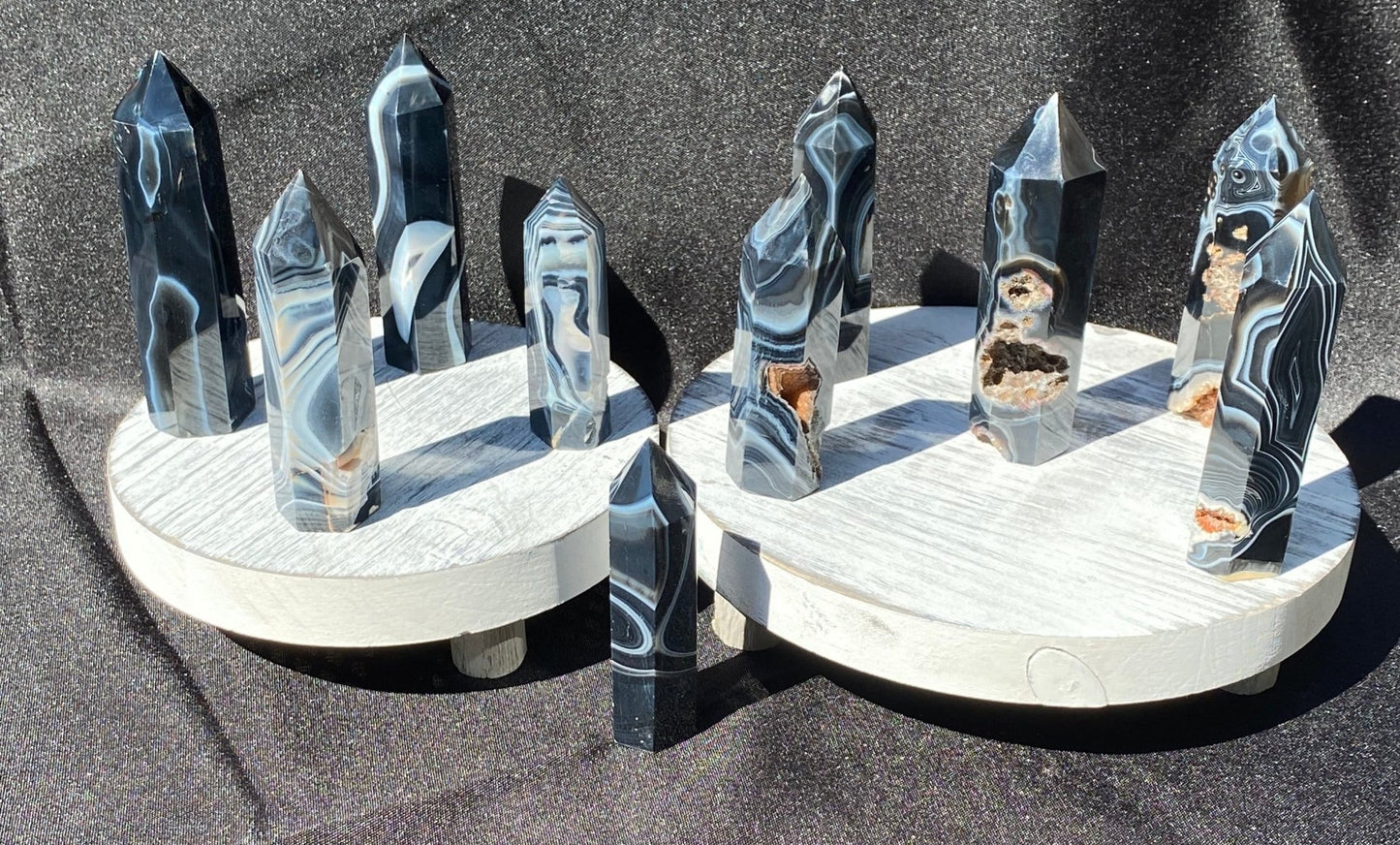 Black Agate Tower - Gemstone Oasis Co.Black Agate Tower