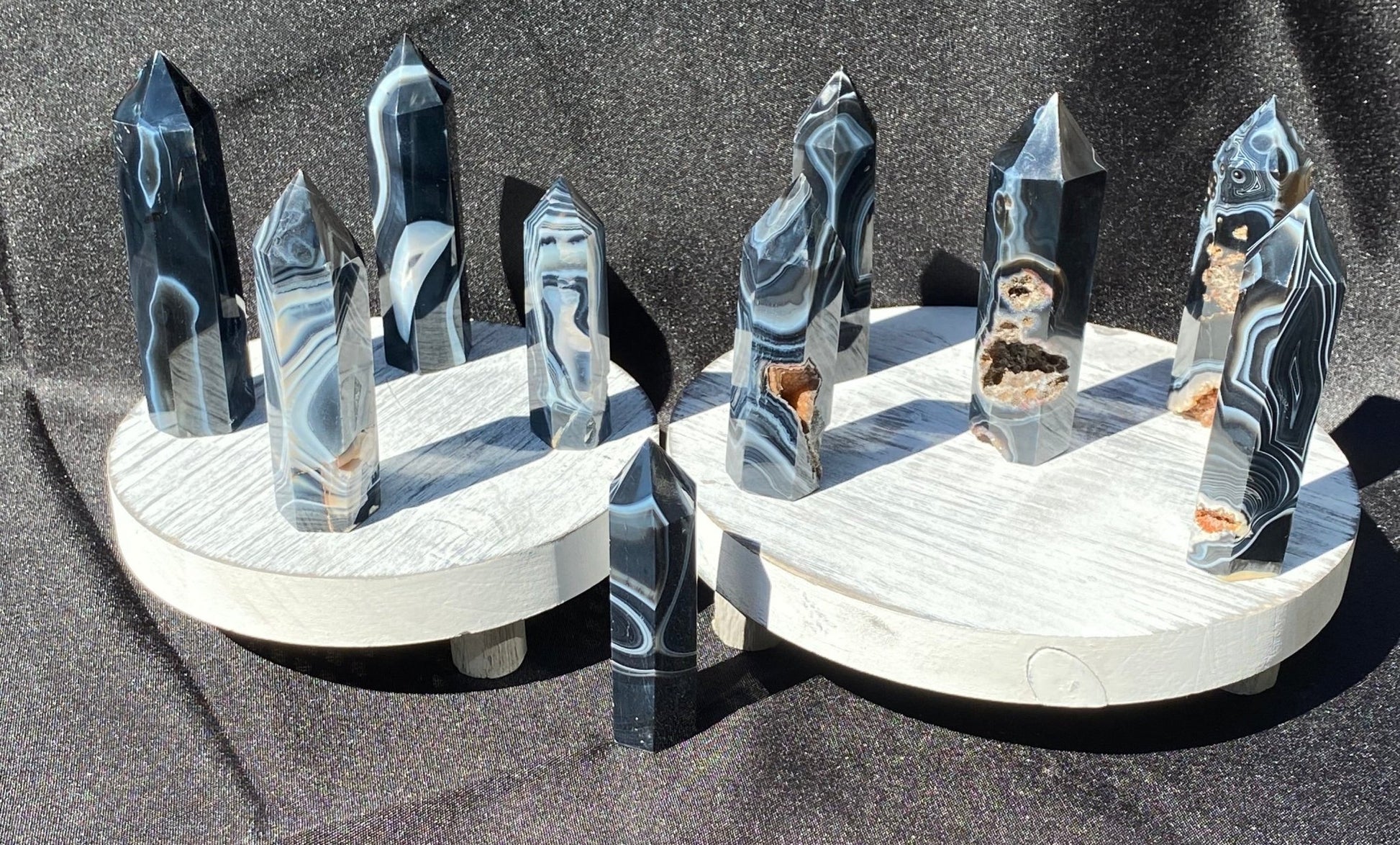 Black Agate Tower - Gemstone Oasis Co.Black Agate Tower