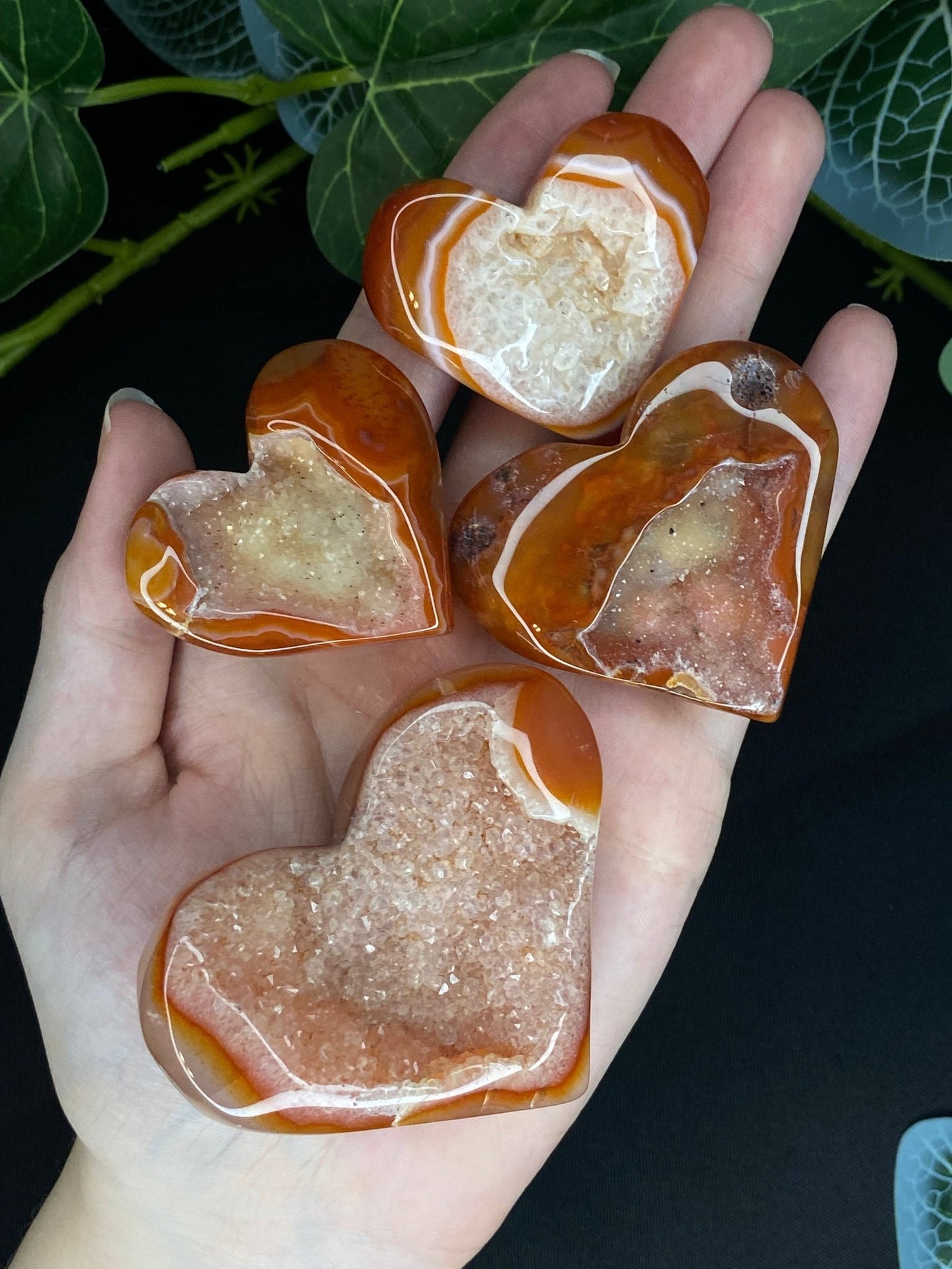 Druzy Carnelian Hearts - Gemstone Oasis Co.Druzy Carnelian Hearts