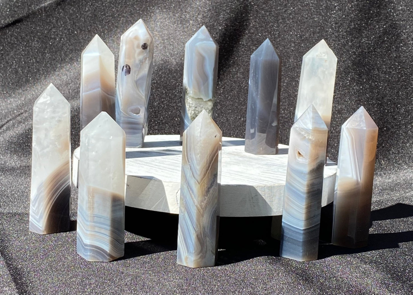 Grey Botswana Tower - Gemstone Oasis Co.Grey Botswana Tower