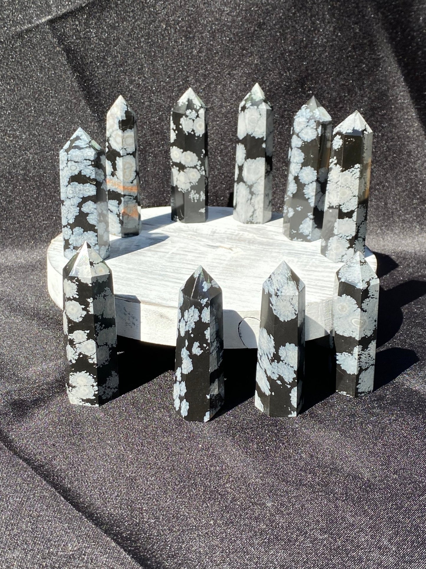 Snowflake Obsidian Tower - Gemstone Oasis Co.Snowflake Obsidian Tower